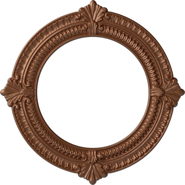 Ekena Millwork Benson Ceiling Medallion (Fits Canopies up to 8"), 13 1/8"OD x 8"ID x 5/8"P, Polished Copper CM13BNPOS - main